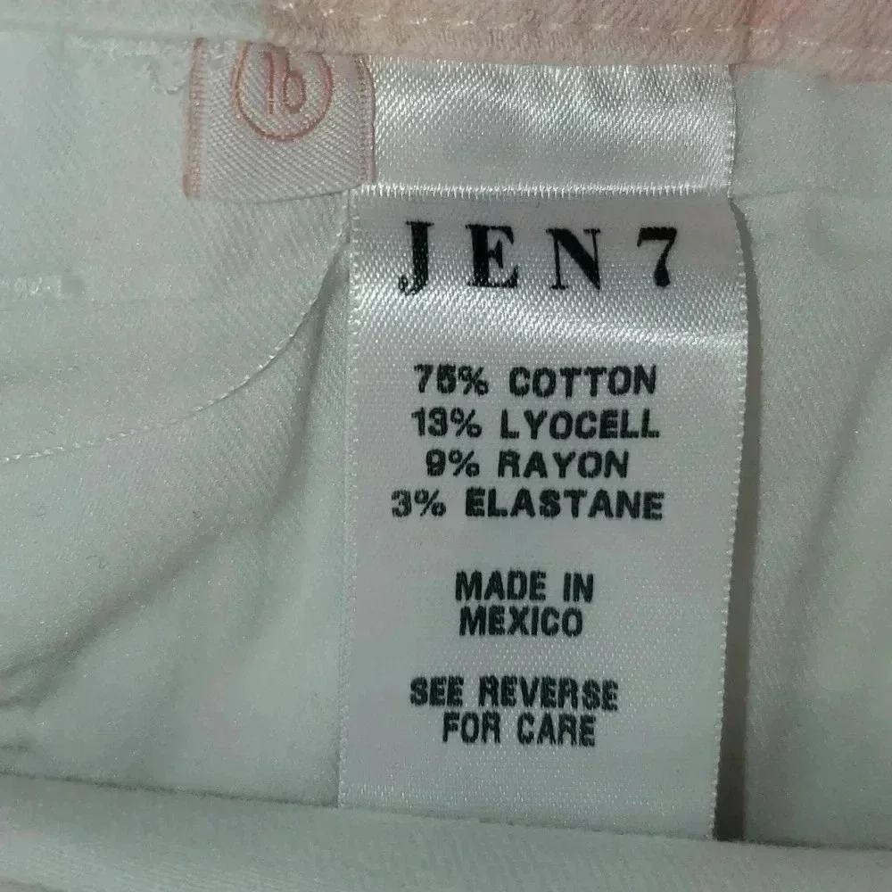 JEN7 by 7 For All Mankind Women's White/Pink Floral Skinny Jeans Pants Size 16 - Picture 13 of 16